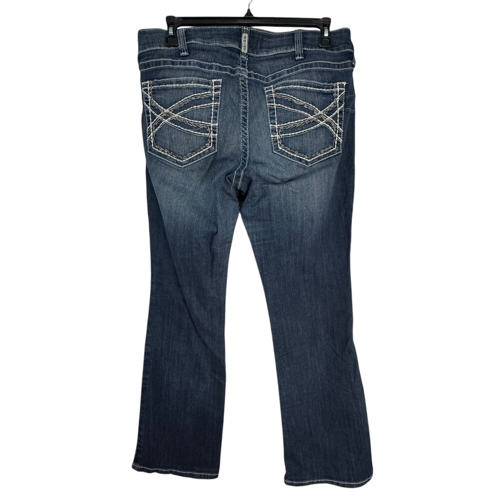 Ariat Real Denim Bootcut Jeans Dark Wash Contrast Stitch 33R 10017510 - Picture 11 of 13
